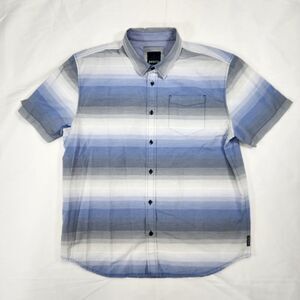 Prana Men's Blue Grey Short Sleeve Button Up Shirt Size XL